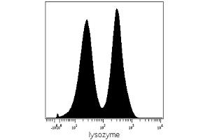 Intracellular staining (mass cytometry) of PBMC after Ficoll-Paque separation with anti-human lysozyme (LZ598-10G9) Gd155.