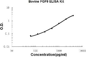Bovine FGF9 PicoKine ELISA Kit standard curve