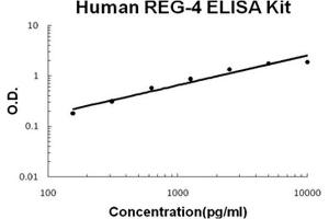 Human REG-4 PicoKine ELISA Kit standard curve